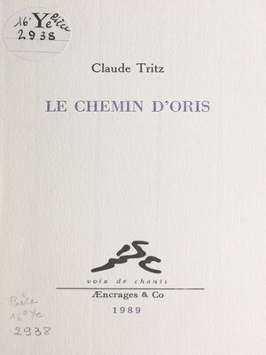 cover image of Le chemin d'Oris
